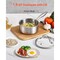 1.5QT Silver Saucepan with Glass Lid and Tri-Ply Aluminum Core Induction and Gas Stove Safe
